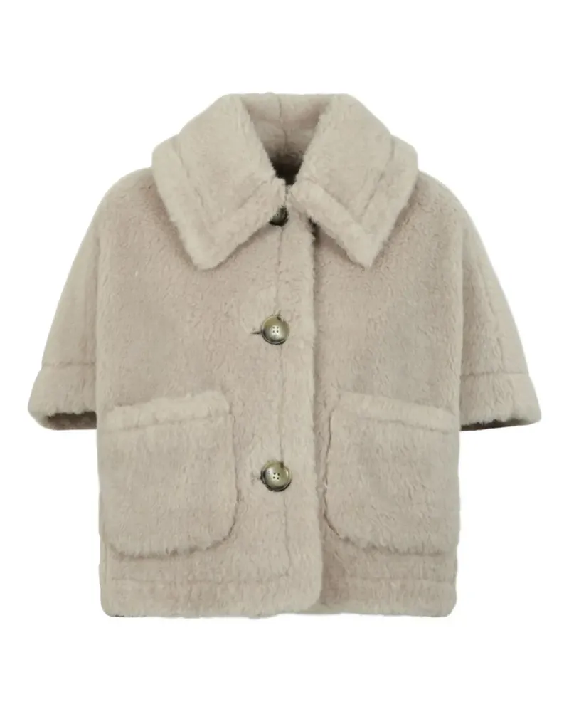 Max Mara Kastige Cape-Jacke aus Alpaka und Wolle - Nude Nude