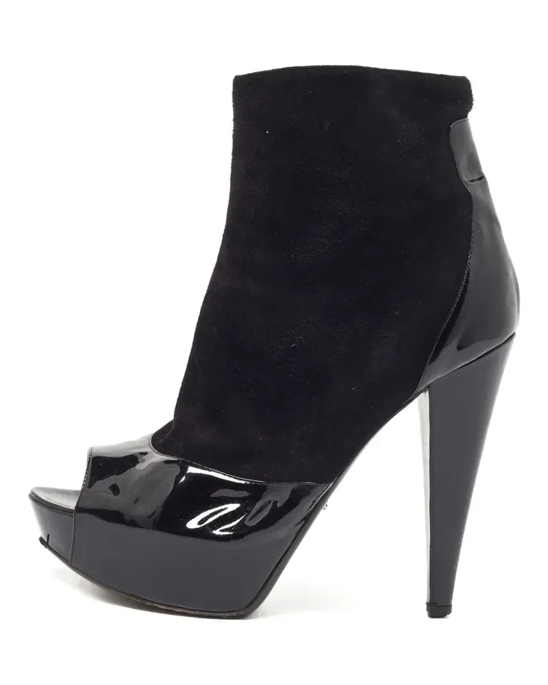 Sergio Rossi Baltimora Peeptoe-Stiefeletten mit Plateau - Schwarz Schwarz