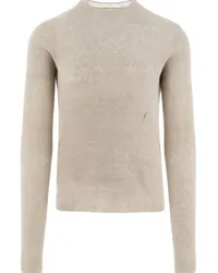 Ferragamo Gerippter Strickpullover mit Logo-Stickerei Grau