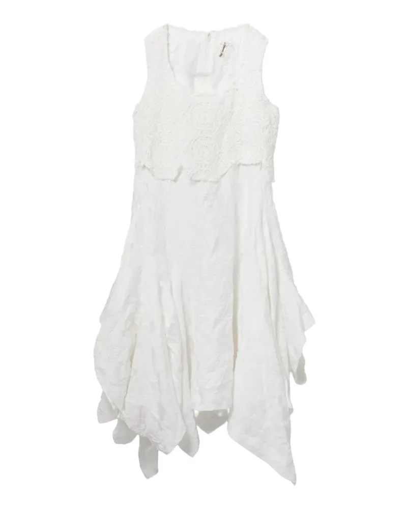 Comme des Garçons Midikleid mit Blumenstickerei - Weiß Weiß
