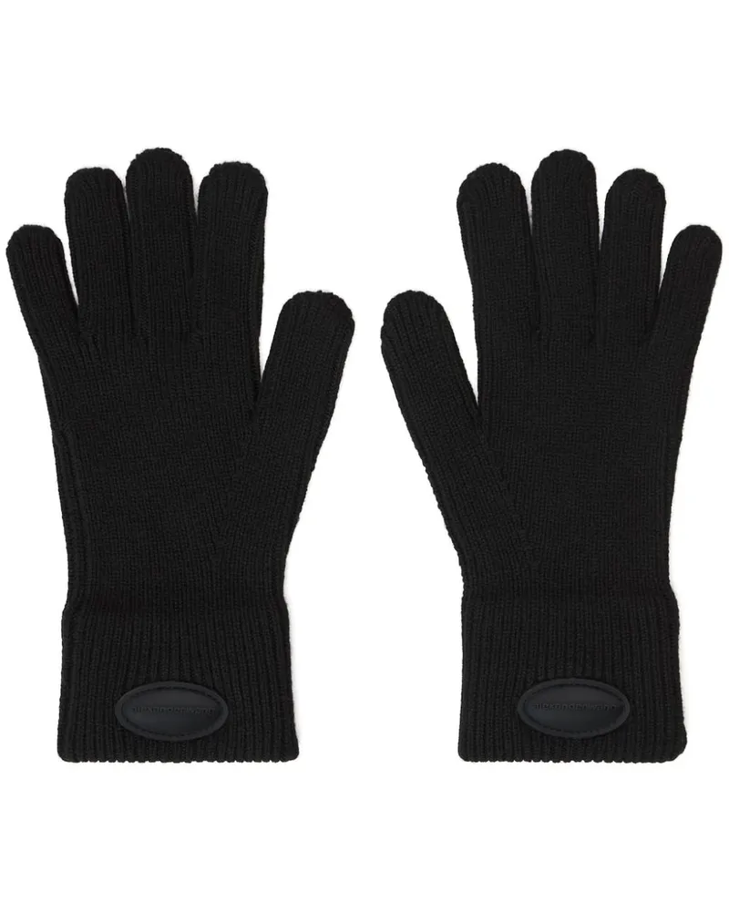 Alexander Wang Handschuhe mit Logo-Patch - Schwarz Schwarz