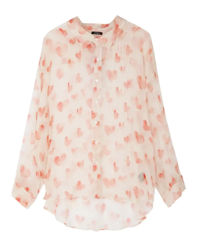 R13 pintuck heart blouse - Nude Nude