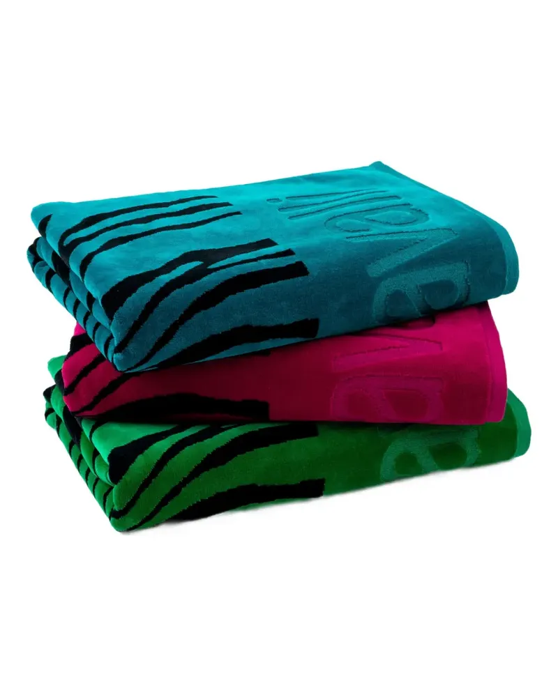 Roberto Cavalli zebra print 2000 beach towel - Grün Grün