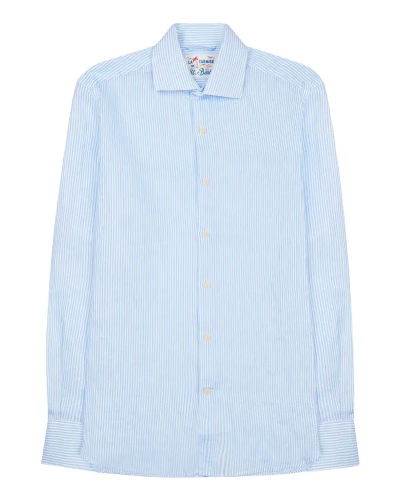 MC2 Saint Barth Pamplona vertical-stripe long-sleeve shirt - Blau Blau