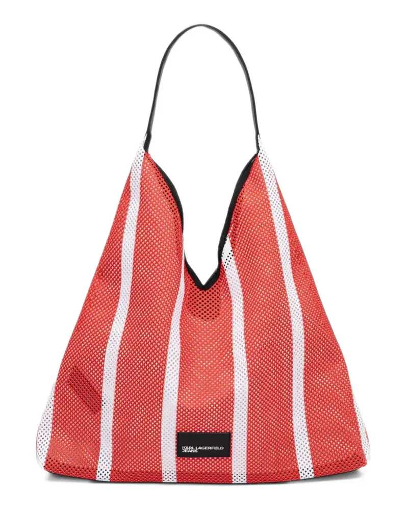 Karl Lagerfeld striped mesh tote bag - Rot Rot