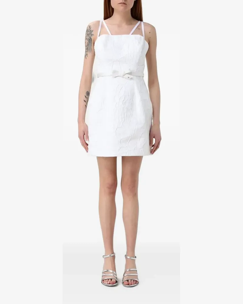 Elisabetta Franchi jacquard-effect belted mini dress - Weiß Weiß