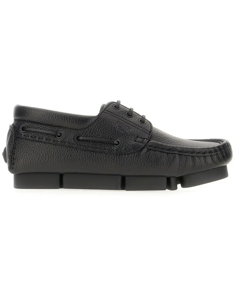 Fendi Loafer mit Schnürdetail - Schwarz Schwarz
