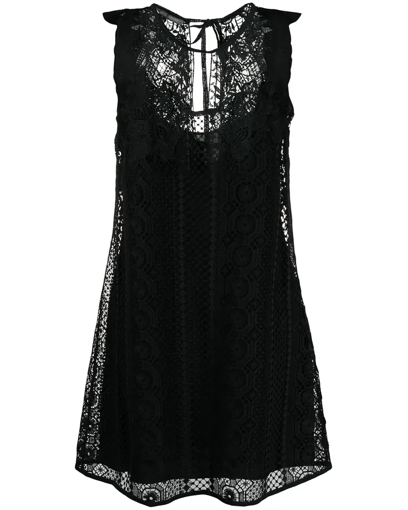 Alberta Ferretti Ärmelloses Kleid mit Stickerei - Schwarz Schwarz