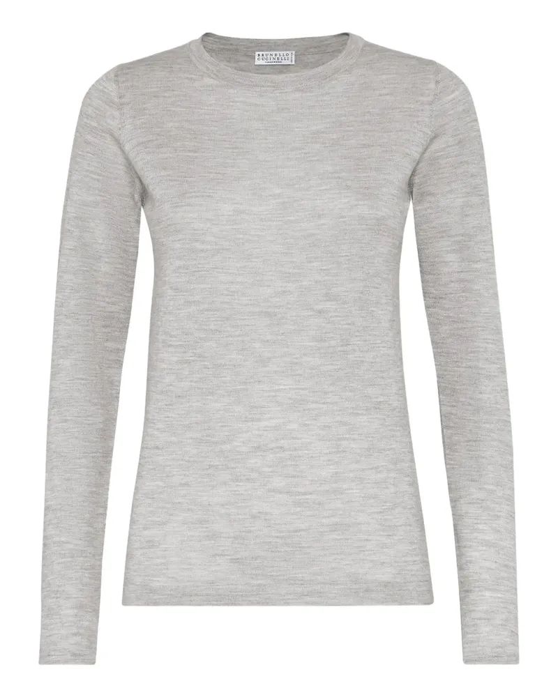 Brunello Cucinelli Fein gestrickter Pullover - Grau Grau