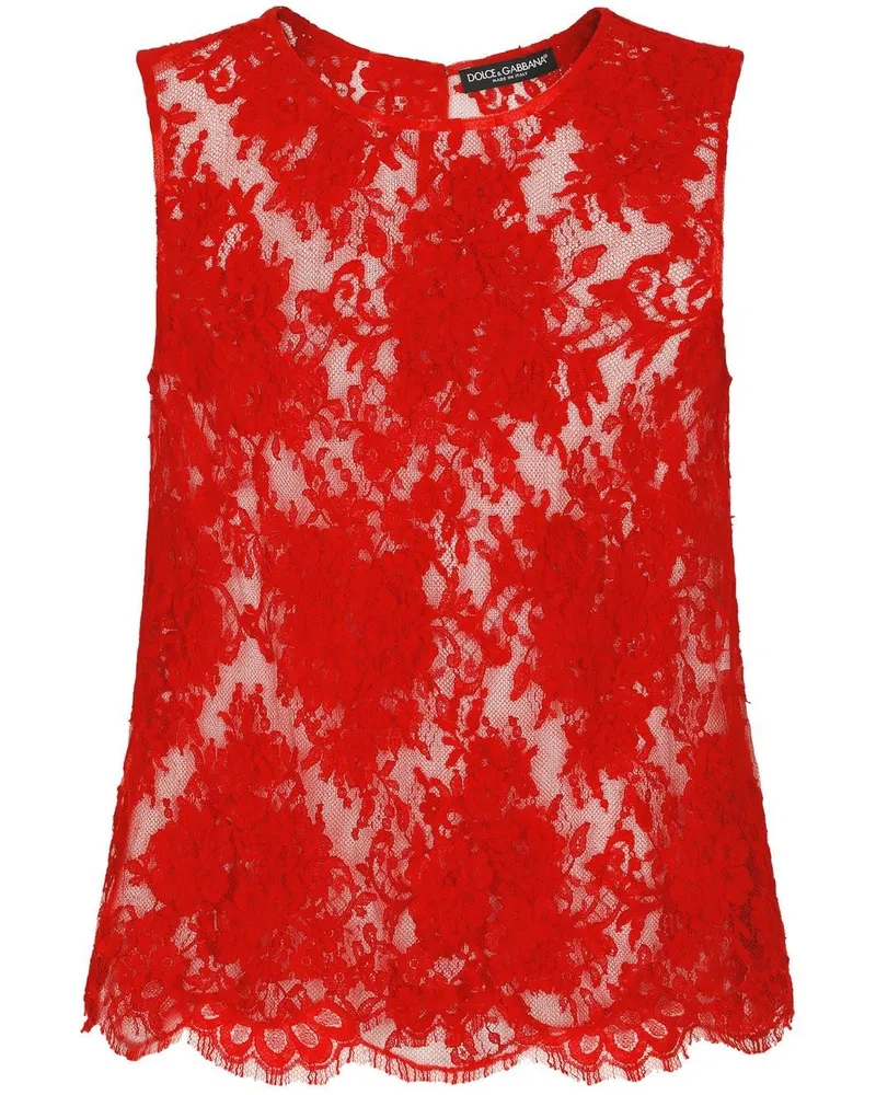Dolce & Gabbana Ärmelloses Top aus Chantilly-Spitze - Rot Rot