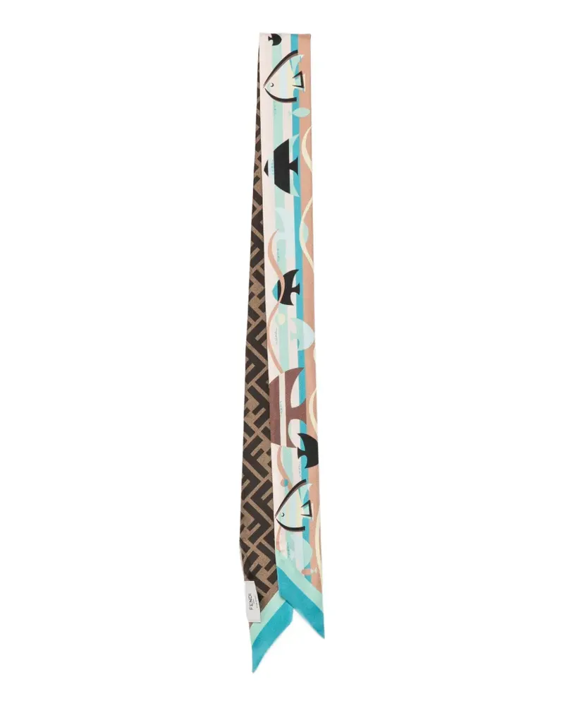 Fendi fish-print scarf - Blau Blau