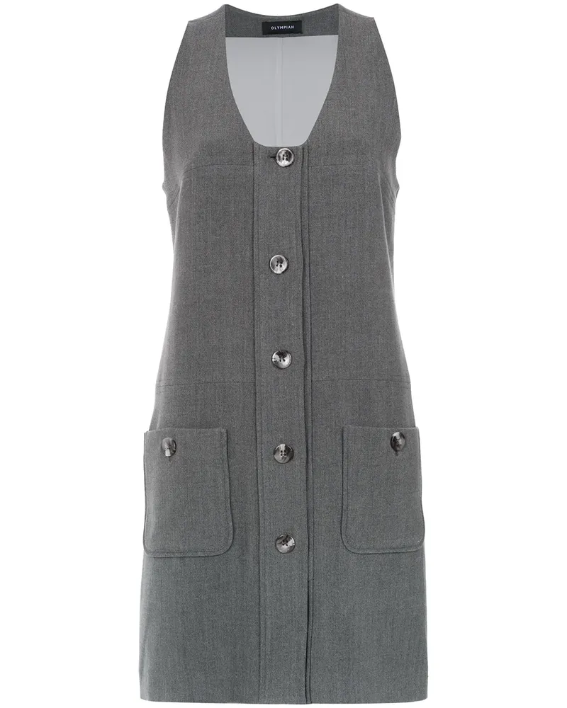 OLYMPIAH Andes' Lederkleid - Grau Grau