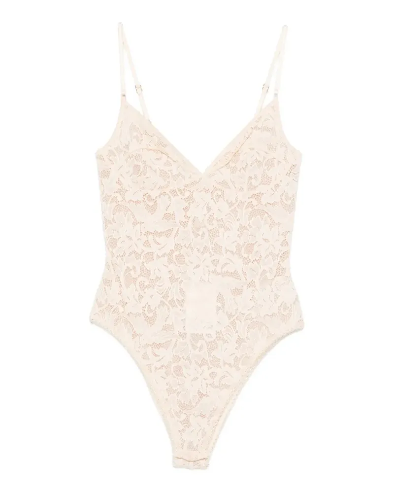 Zimmermann lace-embroidered bodysuit - Nude Nude