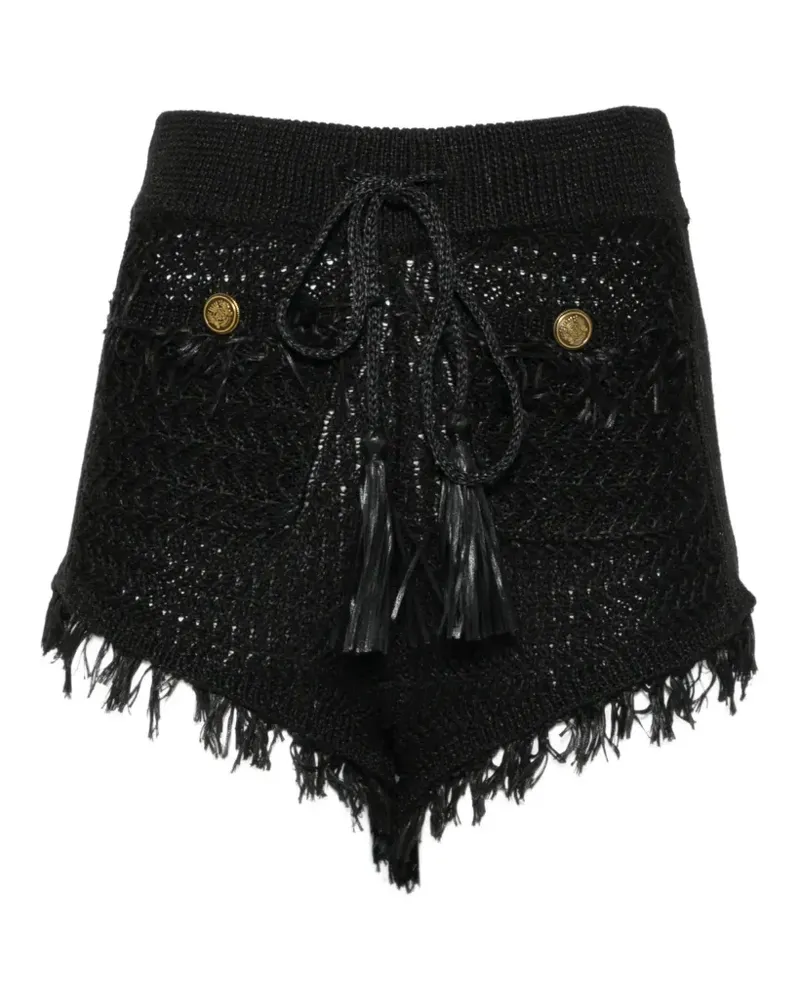 Mes Demoiselles tassel-detail fringed shorts - Schwarz Schwarz