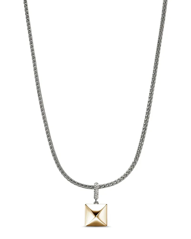 John Hardy Icon stud diamond necklace - Silber Silber
