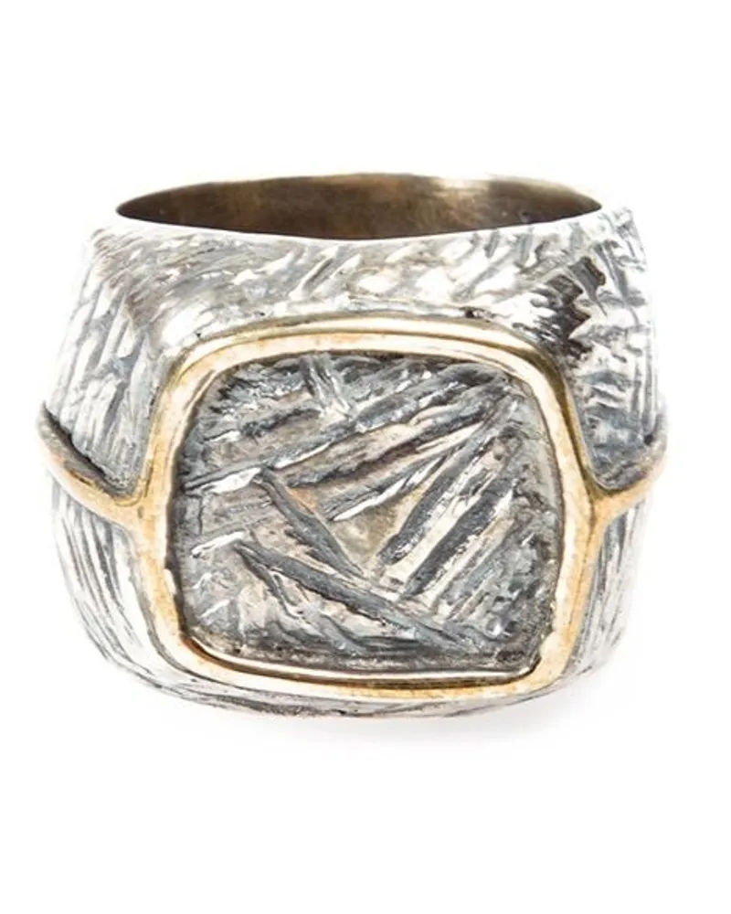 Tobias Wistisen Eckiger Ring aus Bronze und Silber - Metallic Metallic