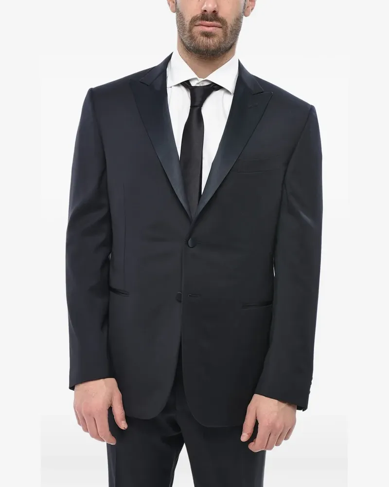 Corneliani satin-trim suit - Blau Blau