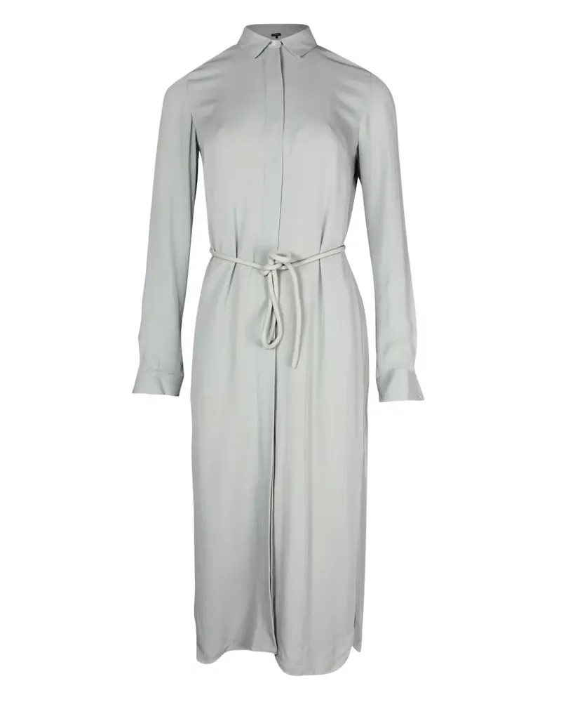 Theory Midi-Hemdkleid mit Gürtel - Grau Grau