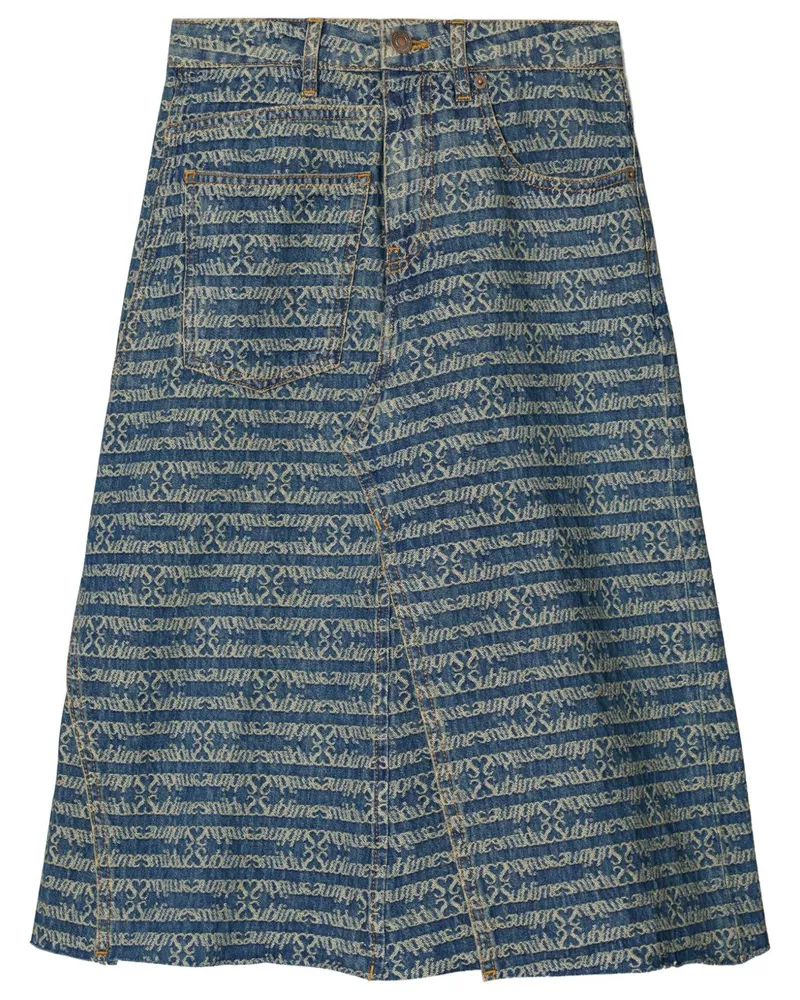 Tory Burch Jeansrock im Deconstructed-Look - Blau Blau