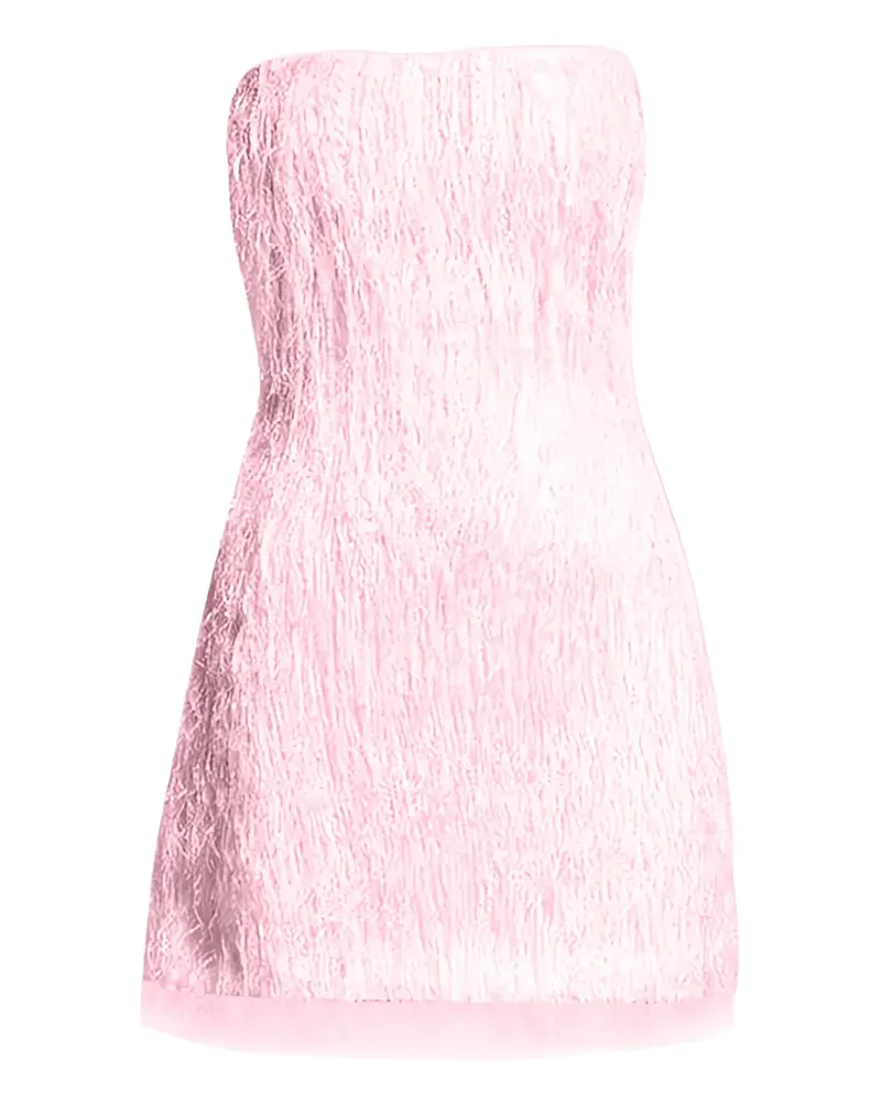 Rachel Gilbert Schulterfreies Minikleid mit Fransen - Rosa Rosa