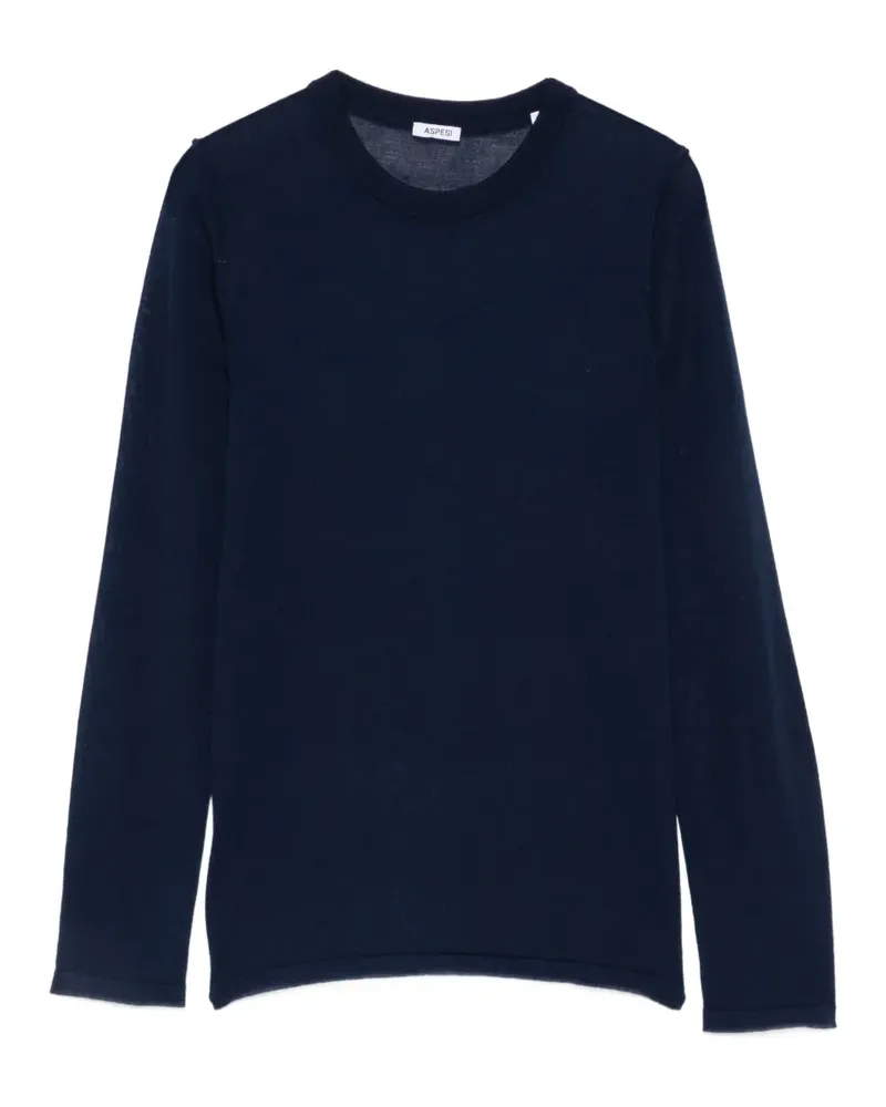 ASPESI Pullover mit Kontrastnähten - Blau Blau