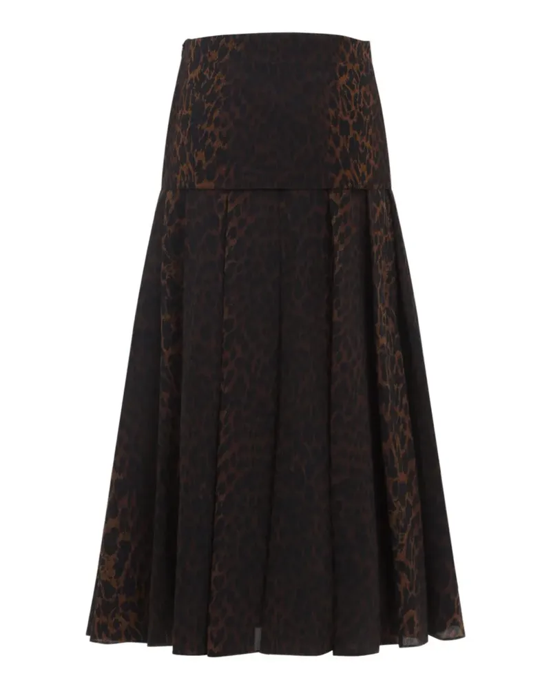 Balenciaga animalier pleated midi skirt - Braun Braun