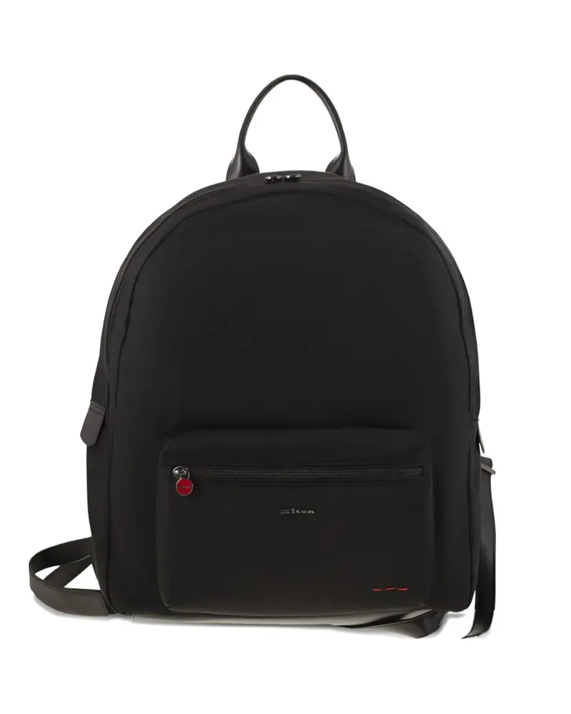 Kiton Rucksack mit Reißverschluss - Schwarz Schwarz