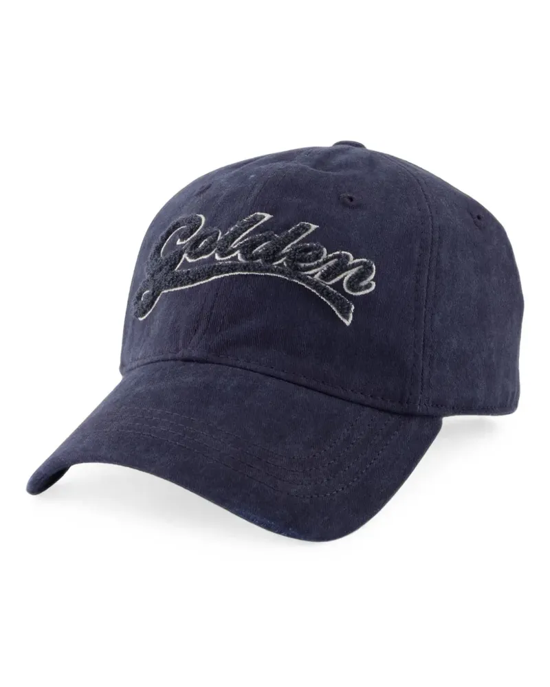 Golden Goose Marineblaue Baseballkappe mit Golden Logo-Stickerei in Blau Blau