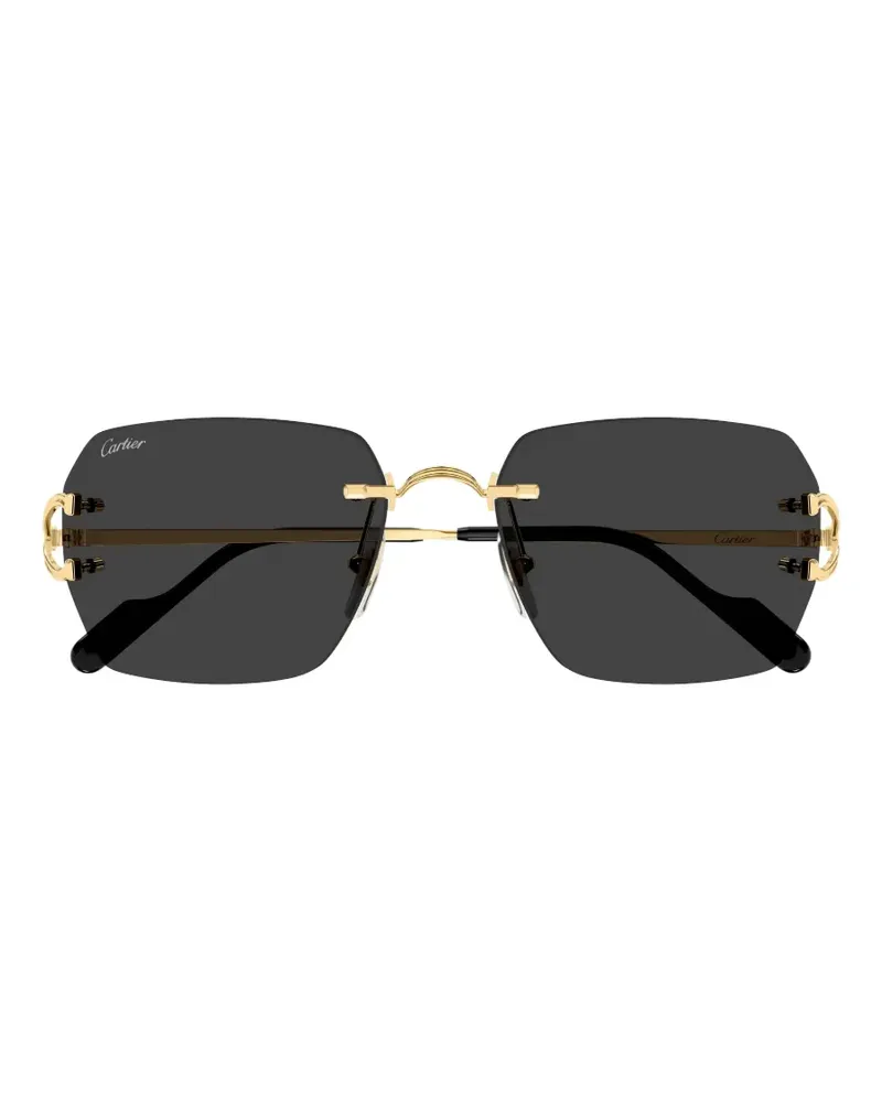 Cartier Sonnenbrille mit geometrischem Gestell - Gold Gold