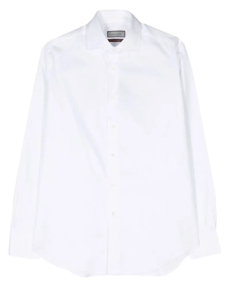 Canali Hemd mit klassischem Kragen Weiß