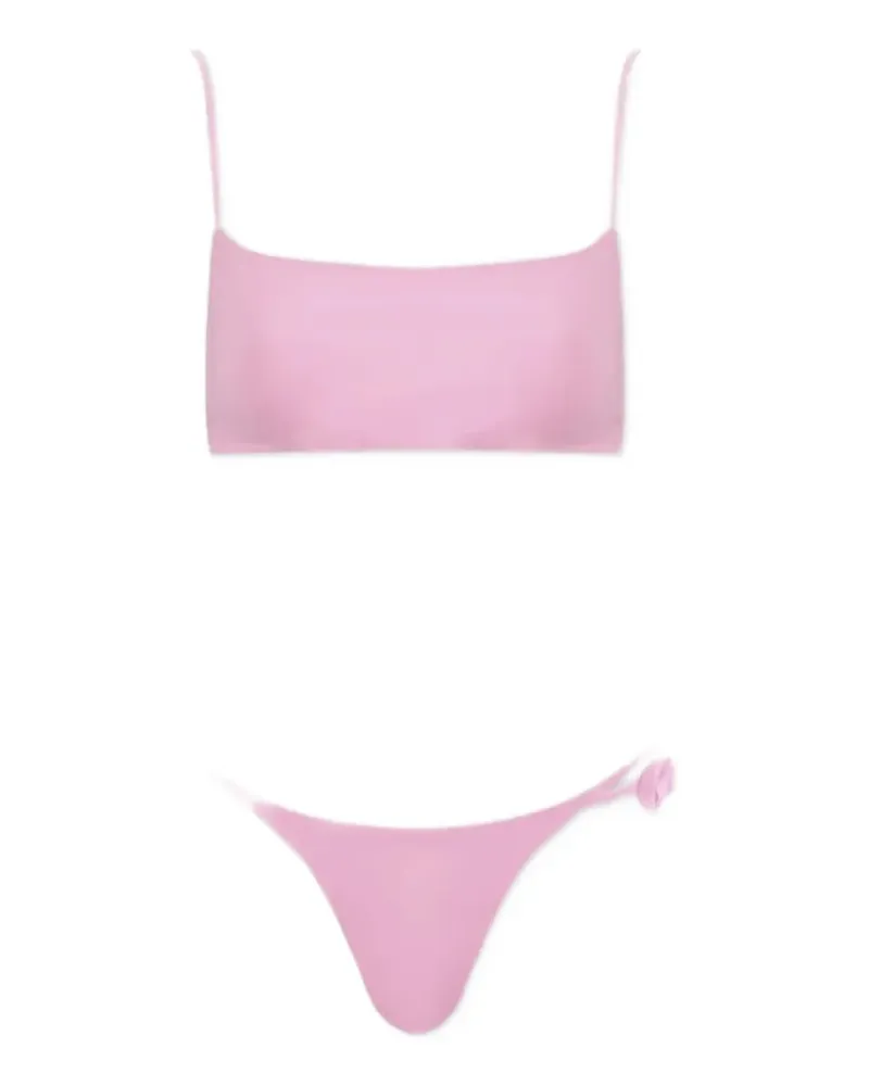 Maygel Coronel Melo floral-appliqué bikini - Rosa Rosa