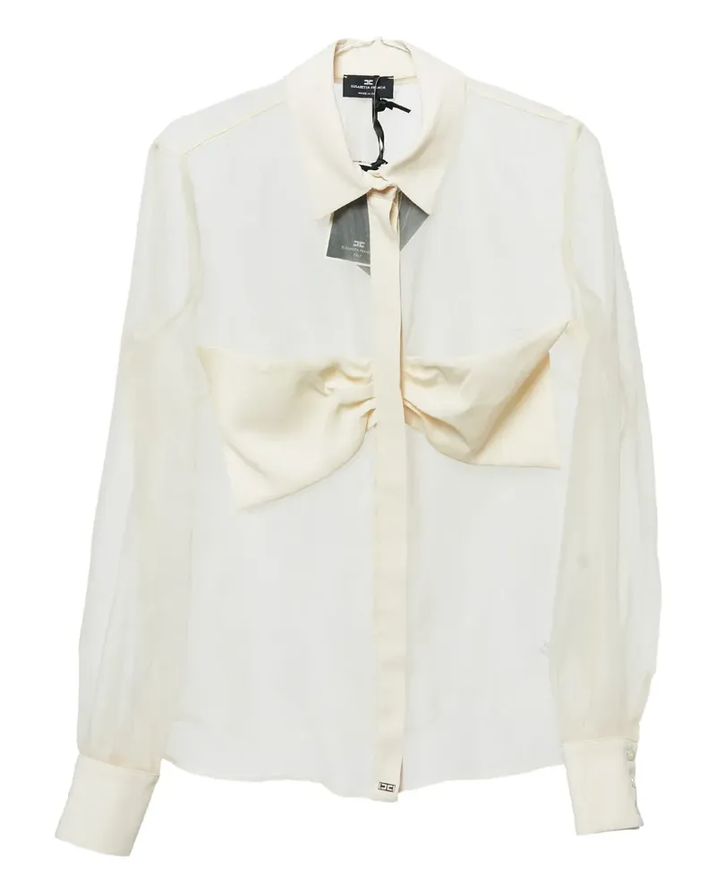 Elisabetta Franchi Pre-owned Sheer-Hemd mit Schleifendetail - Nude Nude