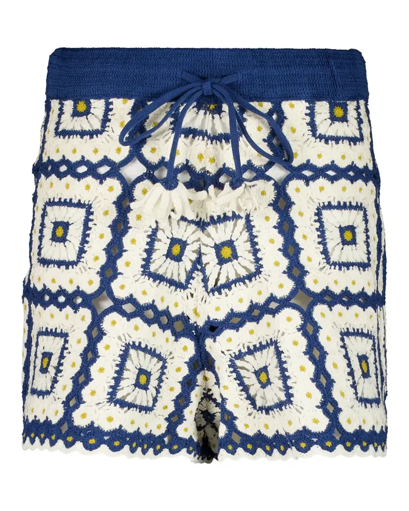 ALEMAIS Gehäkelte Dolly Shorts im Patchwork-Look - Blau Blau