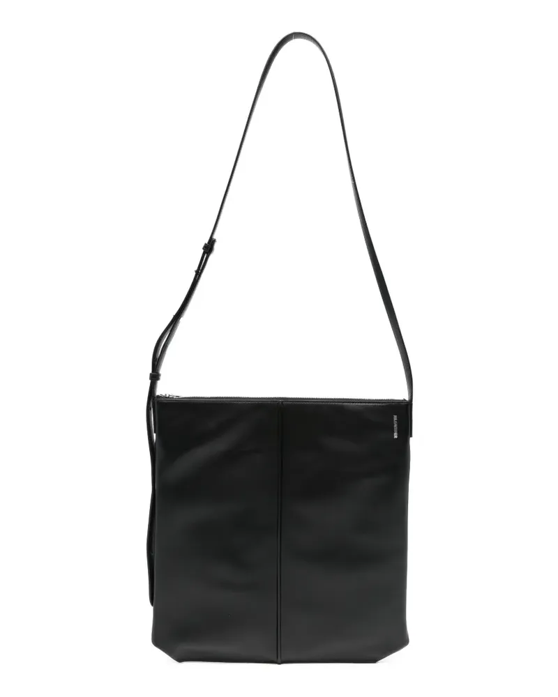 Jil Sander Linea zip leather crossbody bag - Schwarz Schwarz