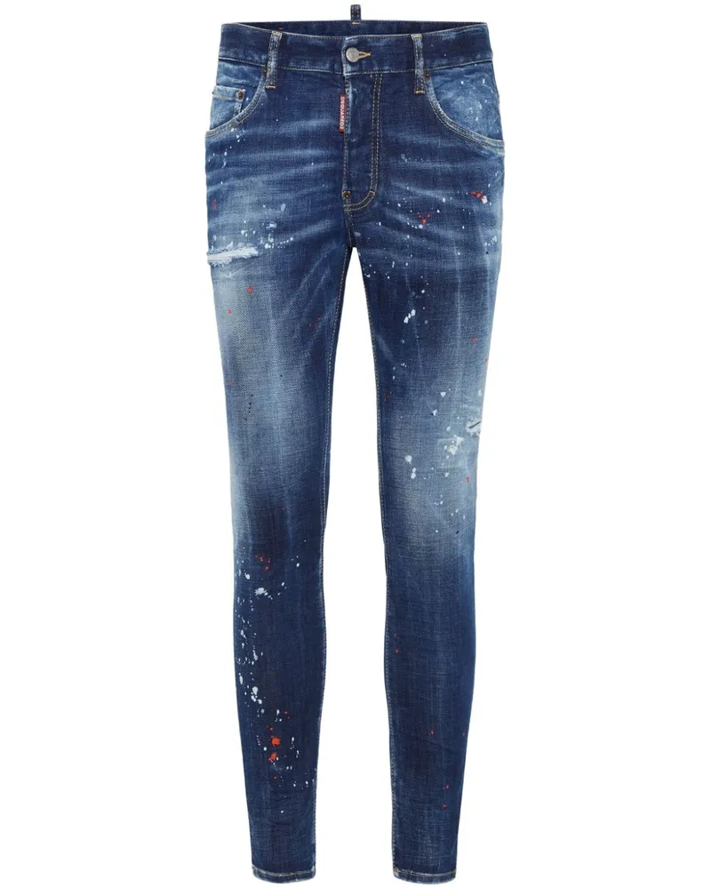 Dsquared2 Schmale Distressed-Jeans - Blau Blau