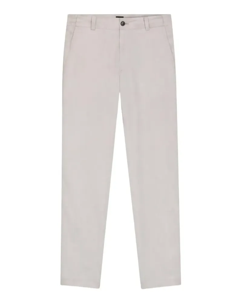 HUGO BOSS linen-blend trousers with logo detail - Grau Grau
