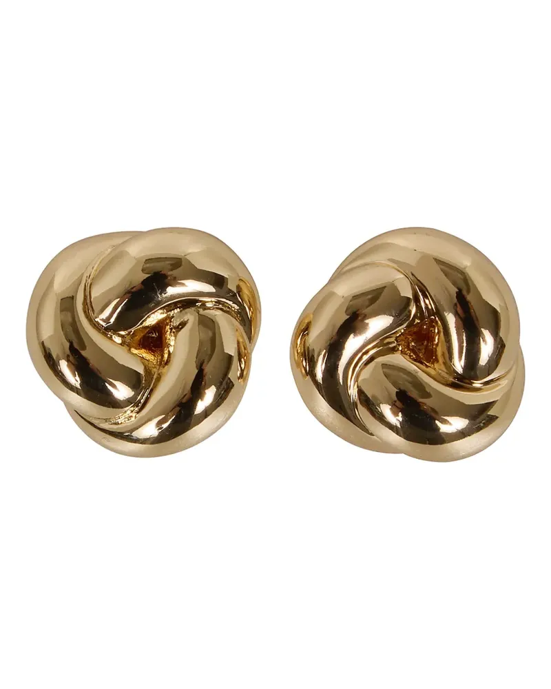 Self-Portrait knot-detail earrings - Gold Gold