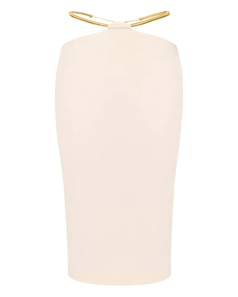 Elisabetta Franchi Gestrickter Midirock mit Cut-Outs - Nude Nude