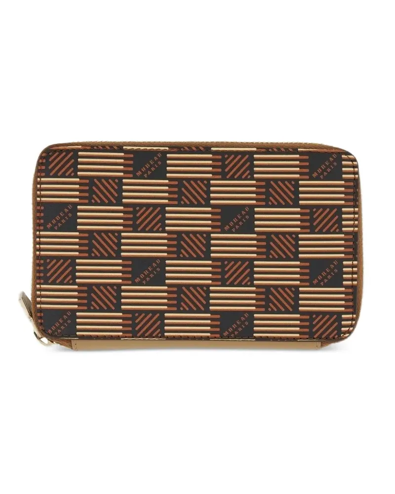 Moreau Paris mini geometric-print zip-around wallet - Braun Braun