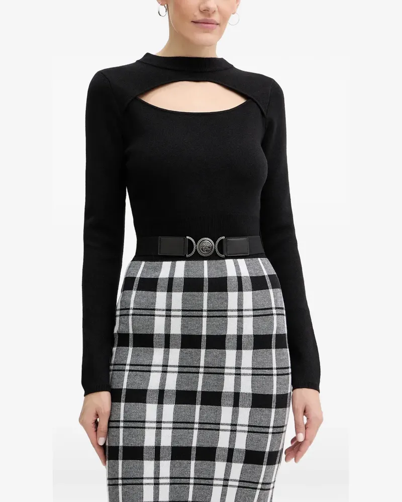 Guess cutout plaid mini dress - Schwarz Schwarz