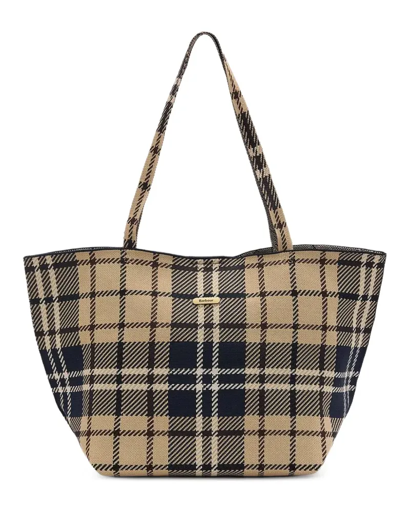 Barbour Großer Layla Tote Bag mit Schottenkaro - Blau Blau