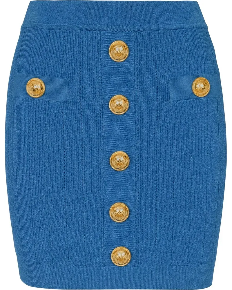 Balmain Gestrickter Minirock - Blau Blau