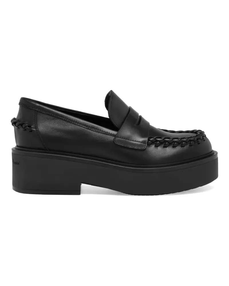 Gianvito Rossi Yuna Loafer mit Flechtdetail - Schwarz Schwarz