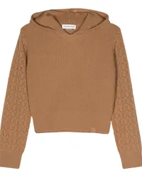 Victoria Beckham Hoodie mit V-Ausschnitt Braun