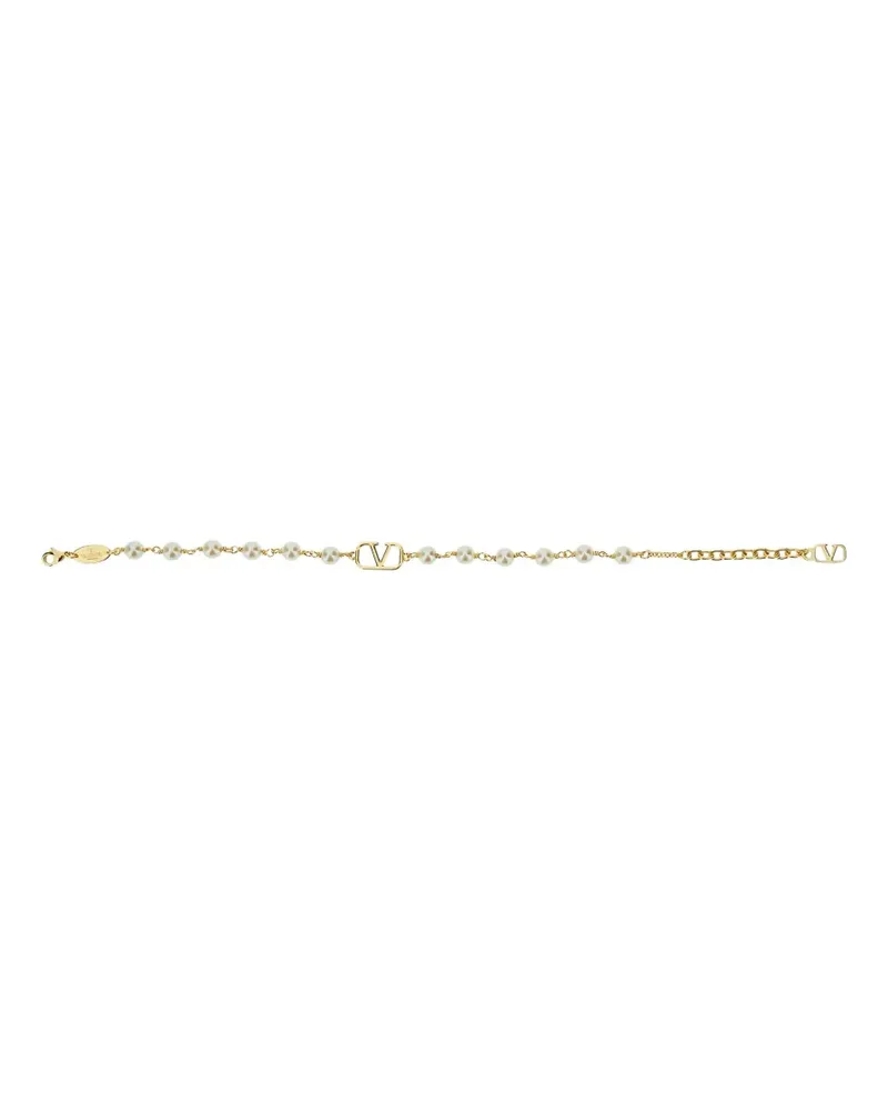 Valentino Garavani VLogo signature pearl-embellishment bracelet - Gold Gold