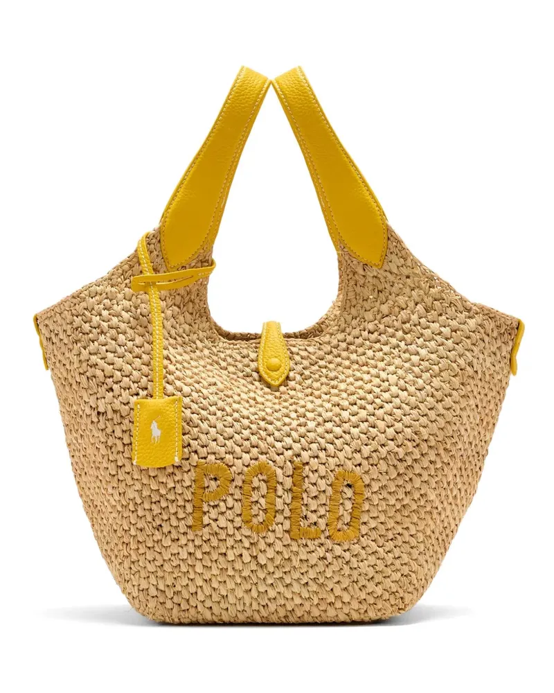 Ralph Lauren Polo Play Tote Bag aus Stroh - Nude Nude
