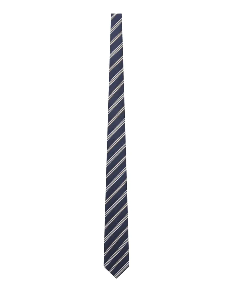 Kiton Gestreifte Krawatte - Blau Blau