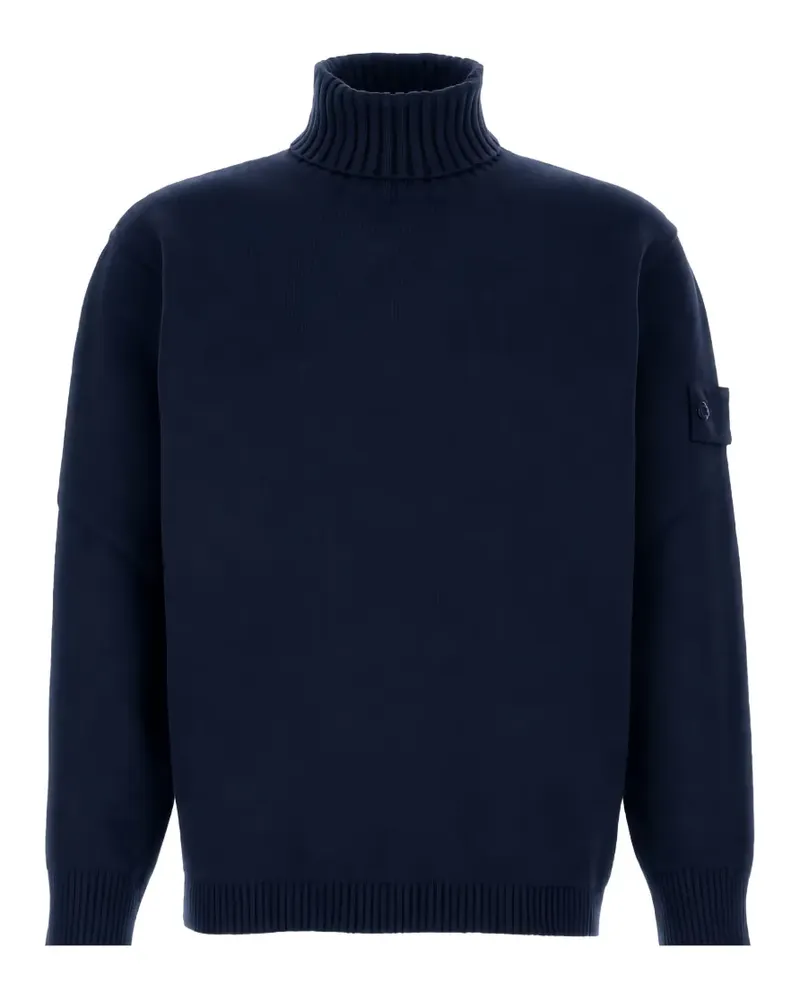 Stone Island Rollkragenpullover mit Logo-Patch - Blau Blau