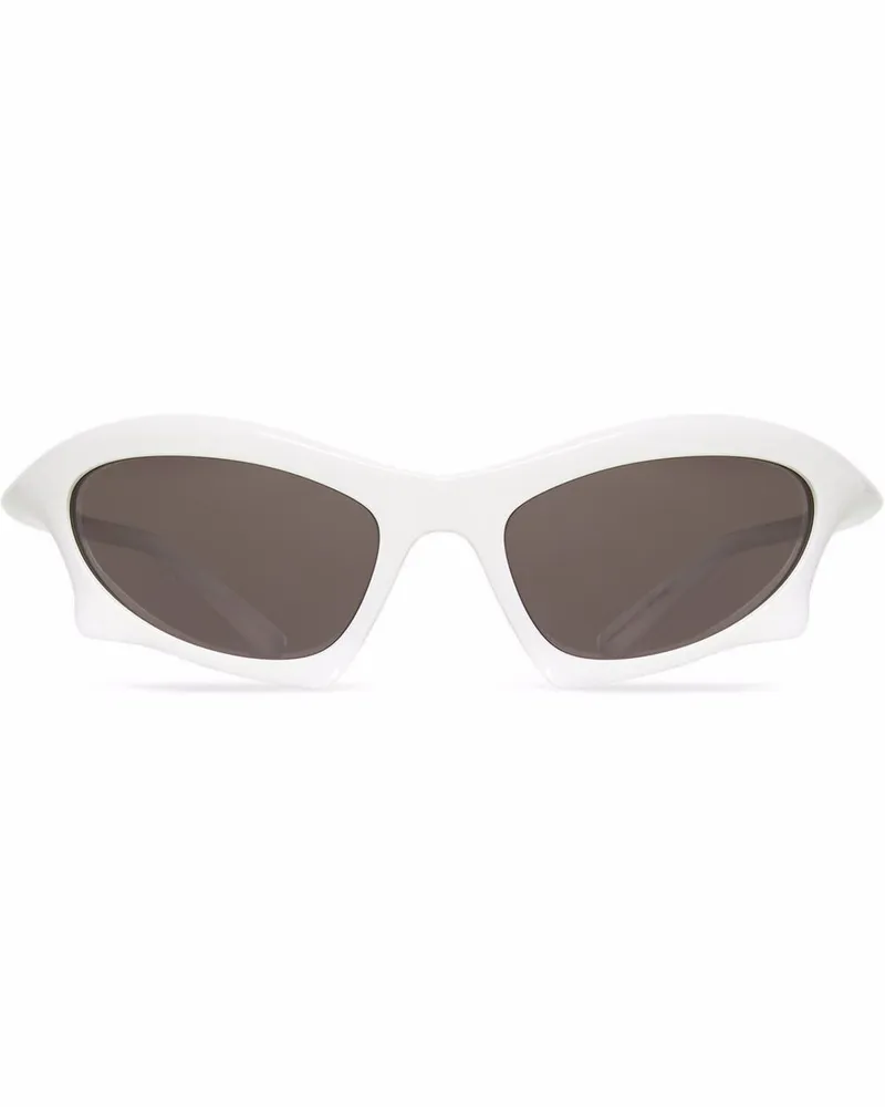 Balenciaga Eckige Bat Sonnenbrille - Weiß Weiß