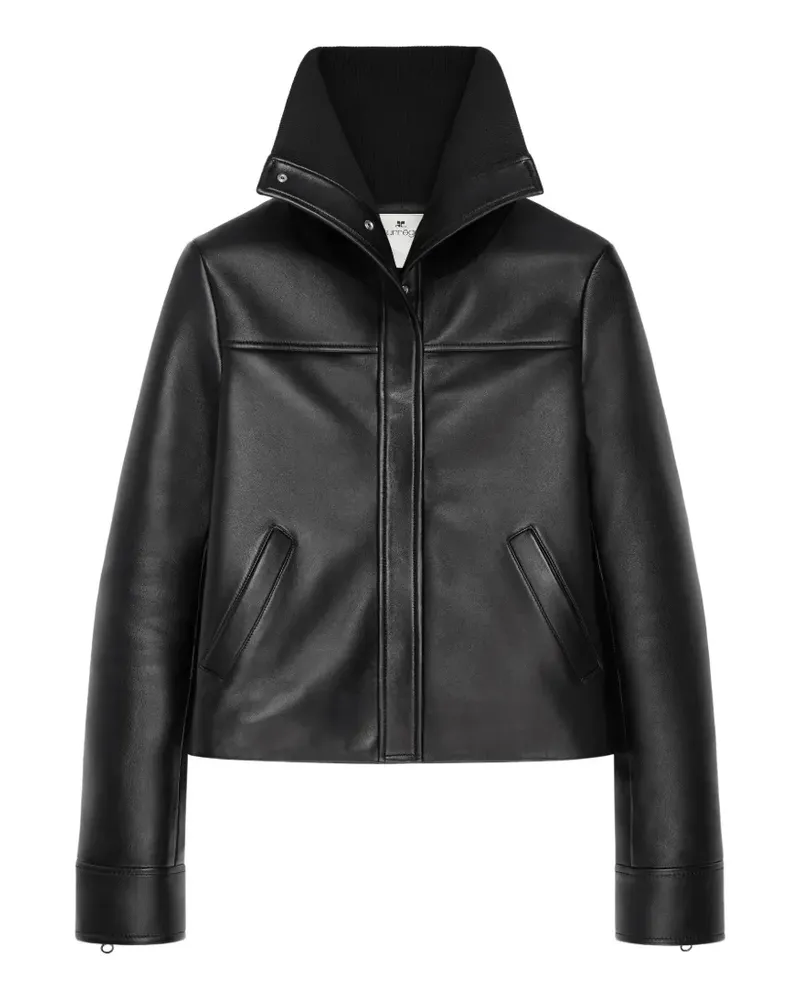 Courrèges Bikerjacke mit Stehkragen - Schwarz Schwarz